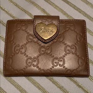 GUCCI Leather Monogram Cardholder